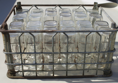Milk Crate with Bottles