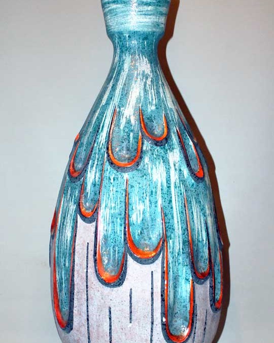 SOLD – Mid-Century Blue and Orange Lamp
